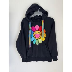 Rainbow Embroidered Flower Hoodie Design Sweatshirt Shoelaces TMxJB